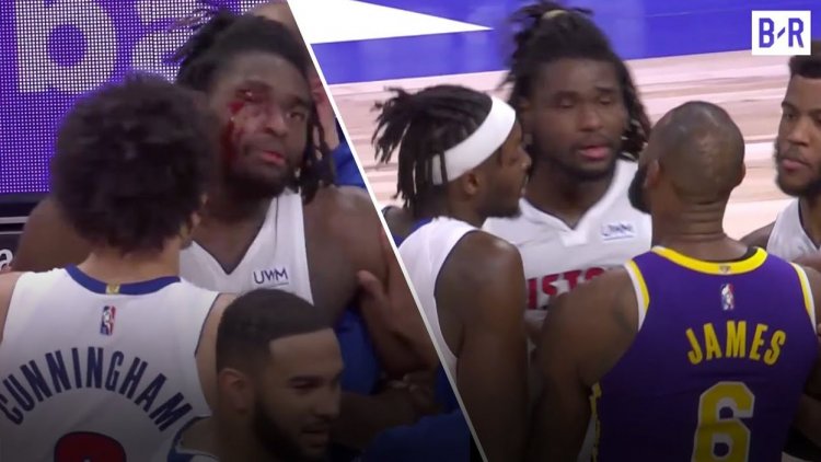 NBA : LeBron james fait couler le Sang de Isaiah Stewart à travers un vilain geste
